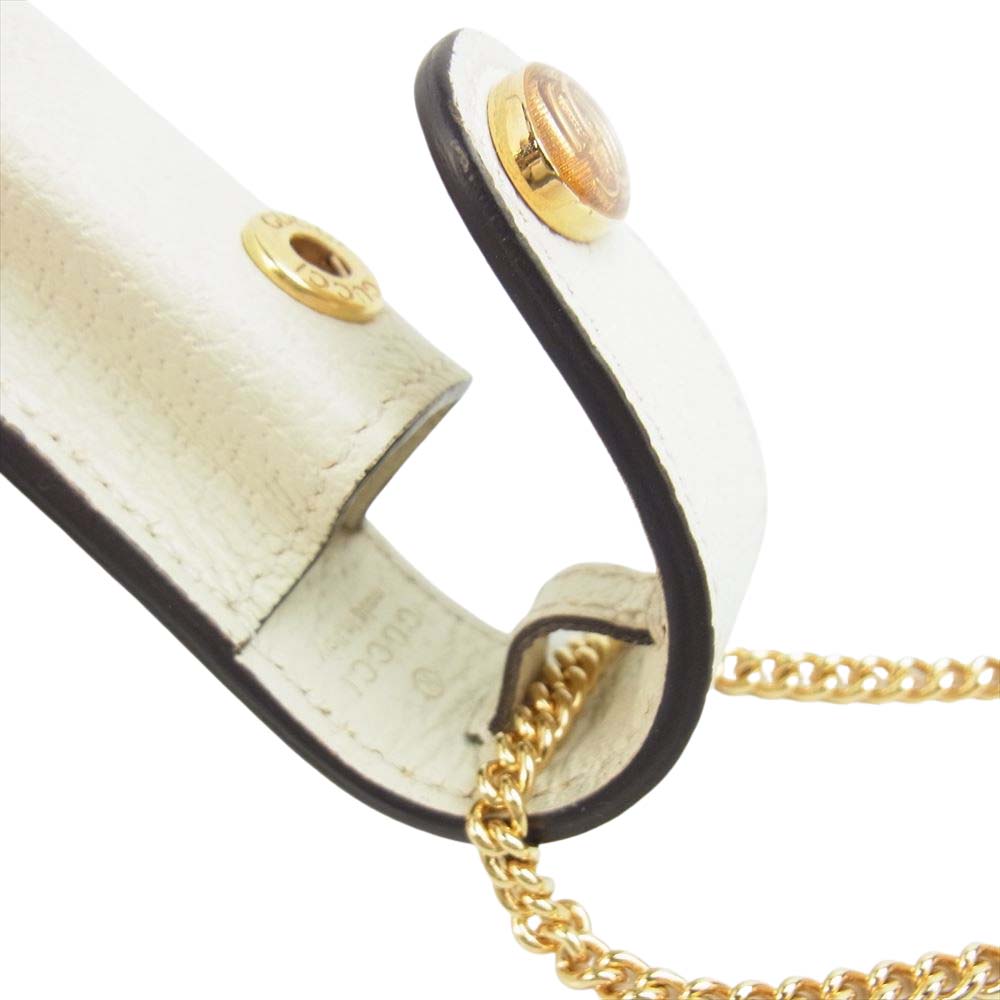GUCCI グッチ ダブルG レザー シングル リップスティック ケース ペンダント ネックレス【新古品】【未使用】【中古】