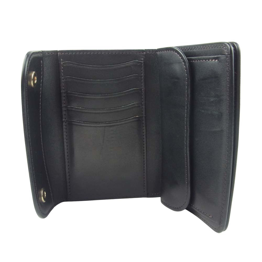 WILDSWANS ワイルドスワンズ Byrne バーン 3つ折り ウォレット 財布 イングリッシュブライドル ブラック系【中古】