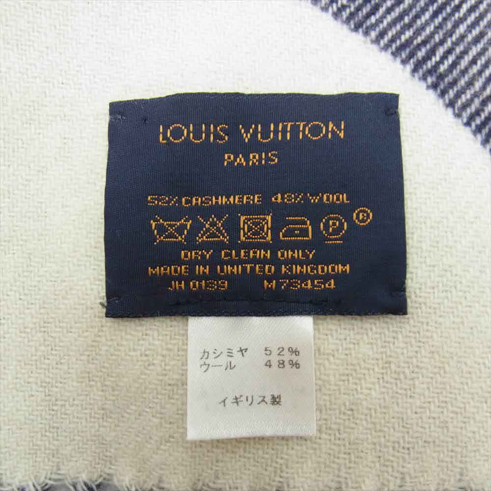 LOUIS VUITTON ルイ・ヴィトン M73454 国内正規品 エシャルプ モノグラム キャピタル ウール×カシミヤ マフラー マリーヌ【中古】