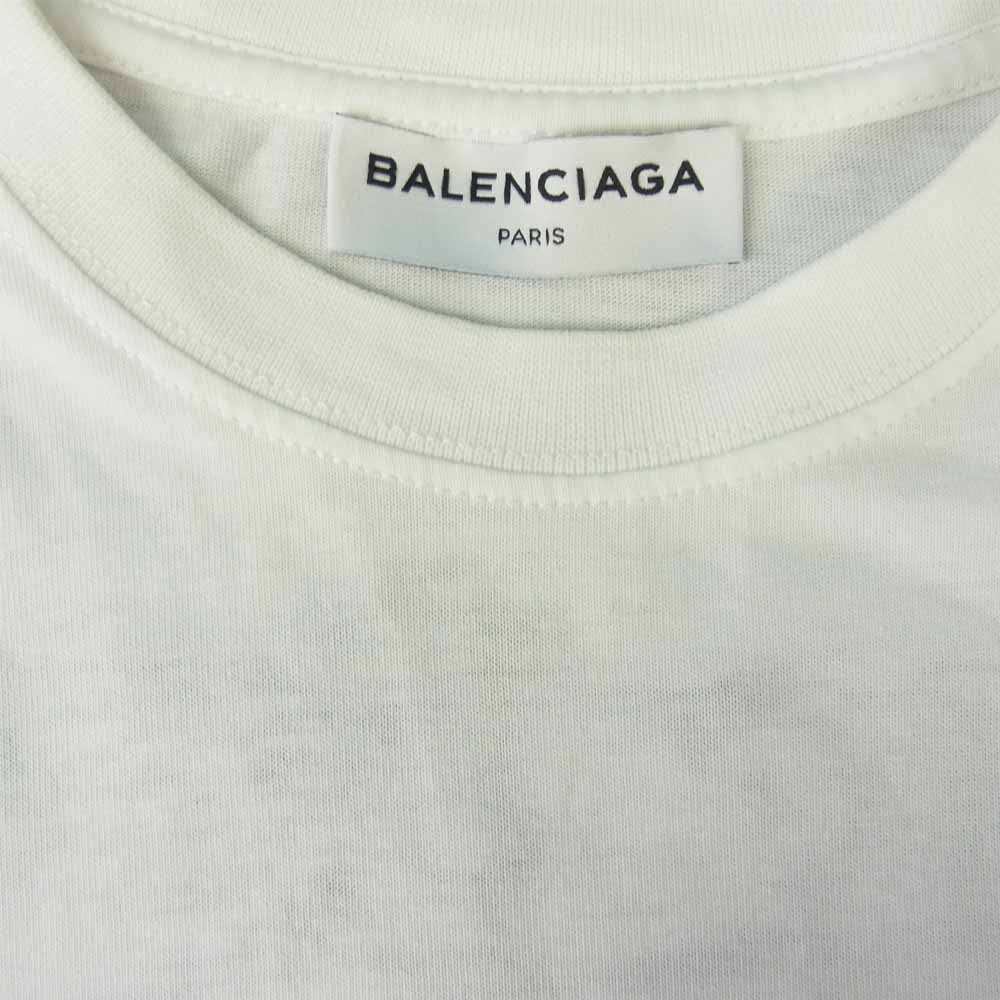 BALENCIAGA バレンシアガ 17AW 480065 国内正規品 オーバーサイズ バック刺繍 半袖 Tシャツ ホワイト系 S【中古】