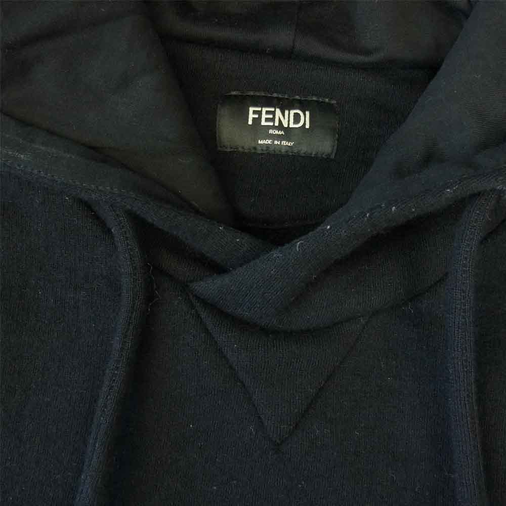 FENDI フェンディ FY0738 国内正規品 マルチロゴ フーディ― パーカー ネイビー系【中古】