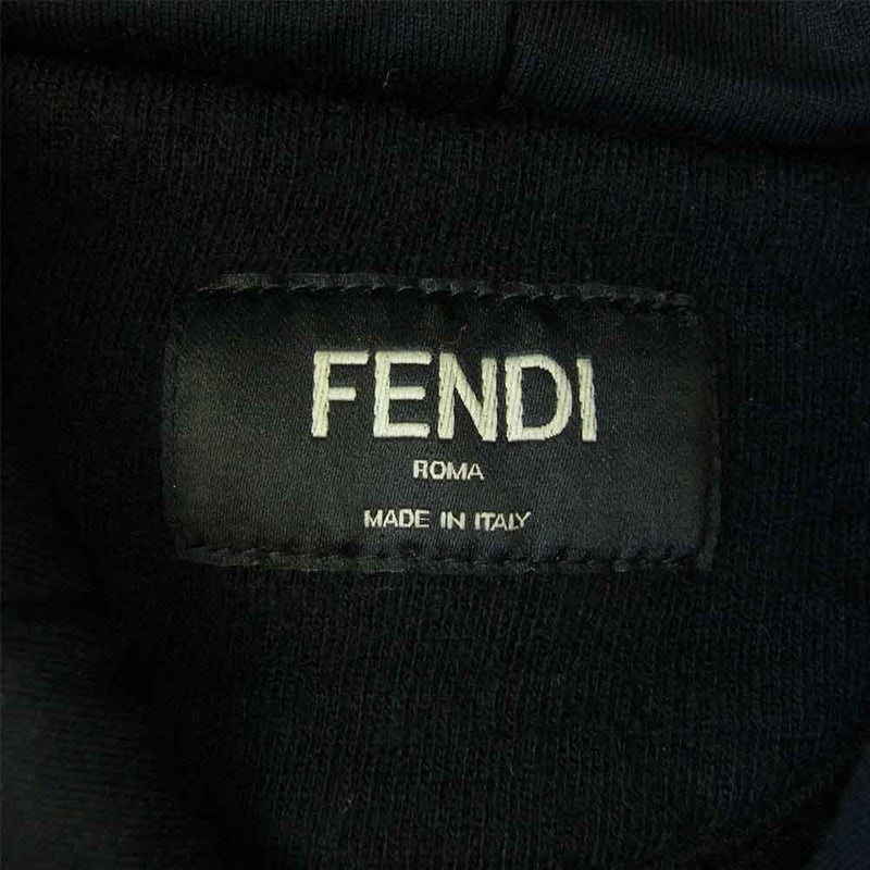 FENDI フェンディ FY0738 国内正規品 マルチロゴ フーディ― パーカー ネイビー系【中古】