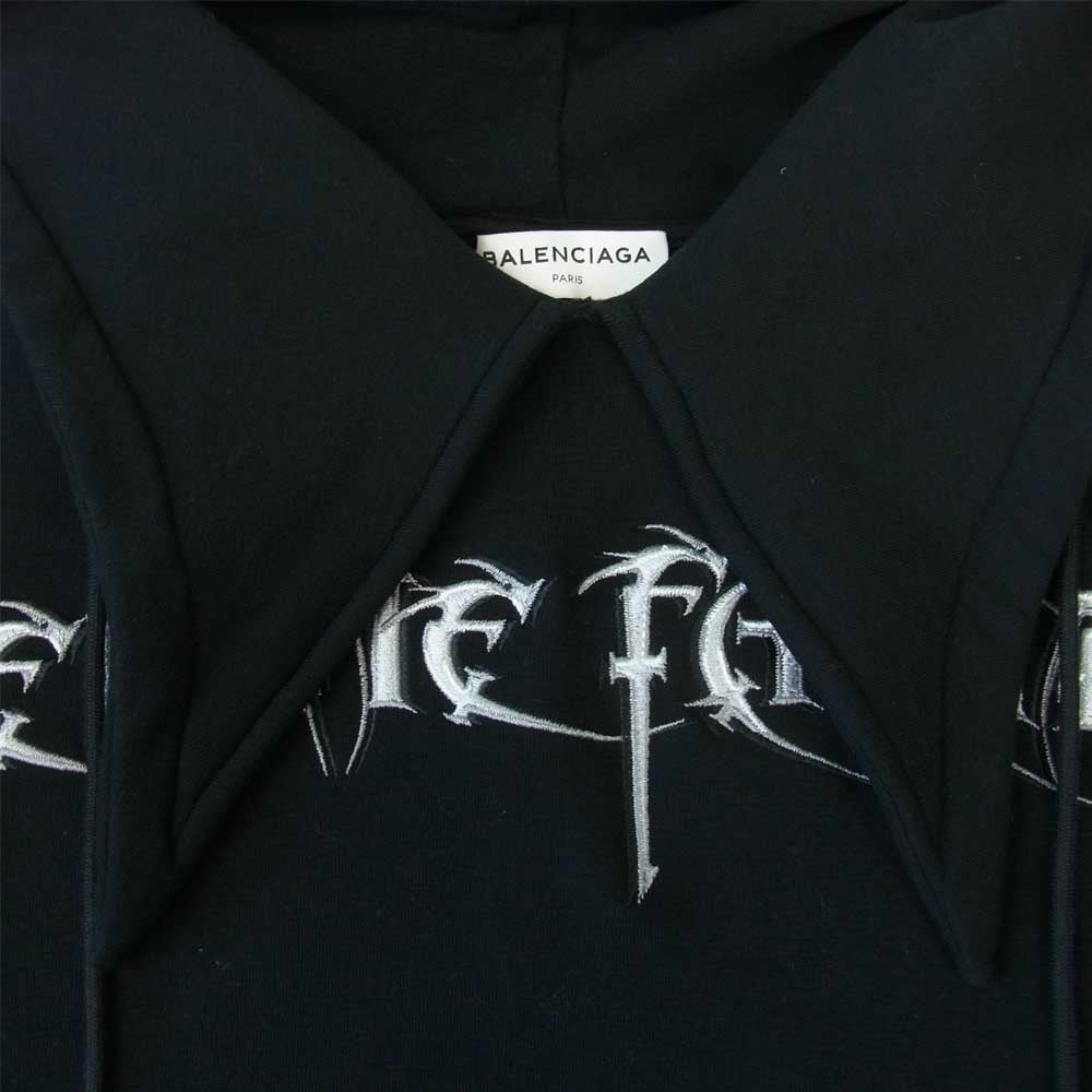 BALENCIAGA バレンシアガ 17AW  482217 国内正規品 Femme Fatale Headscarf Hoody プルオーバー パーカー ブラック系 S【中古】