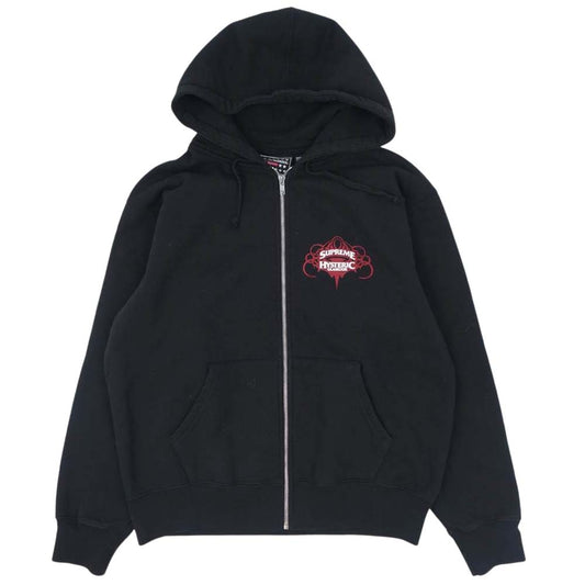 Supreme シュプリーム 21SS Hysteric Glamour Zip Up Hooded Sweatshirt ヒステリックグラマー ブラック系 S【中古】