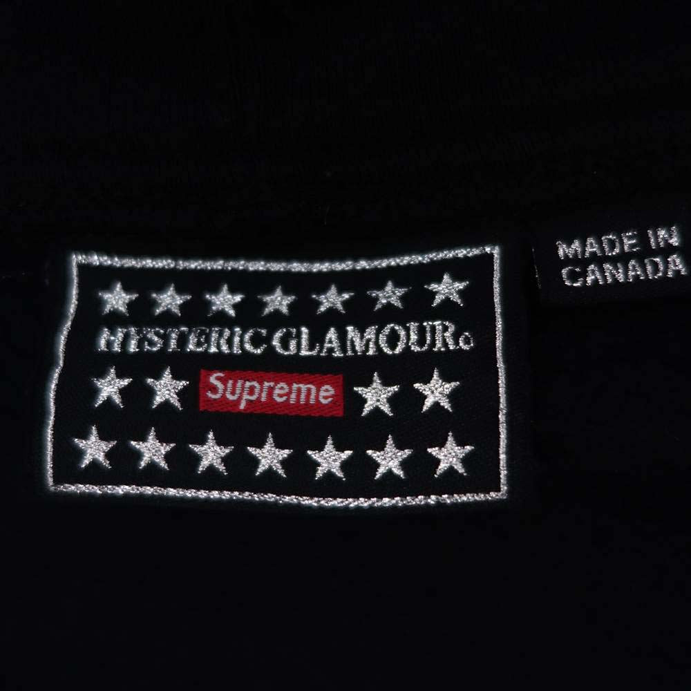 Supreme シュプリーム 21SS Hysteric Glamour Zip Up Hooded Sweatshirt ヒステリックグラマー ブラック系 S【中古】