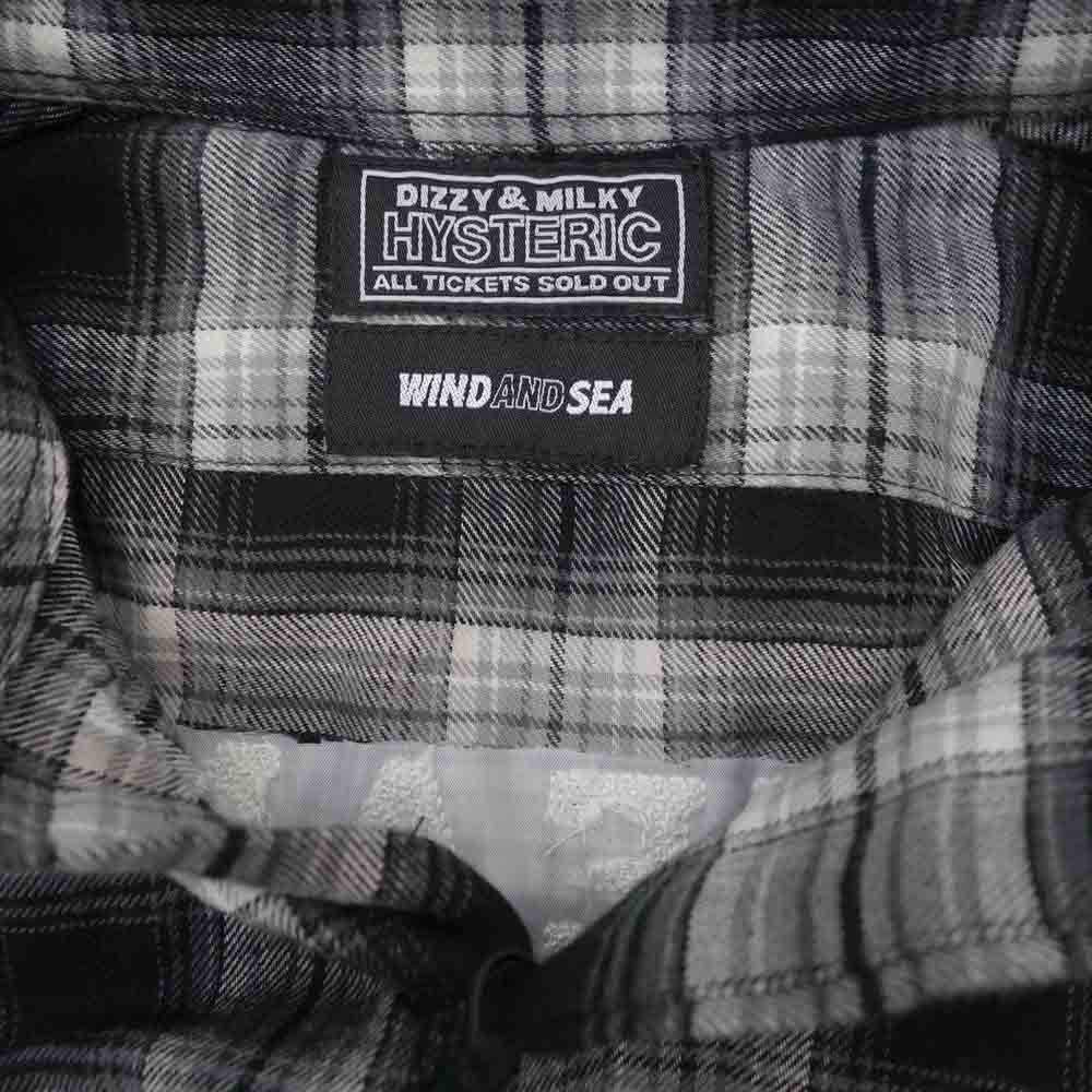 HYSTERIC GLAMOUR ヒステリックグラマー WIND AND SEA WDS-HYS-3-04 CHECK SHIRT ウィンダンシー チェックシャツ ブラック系 S【新古品】【未使用】【中古】