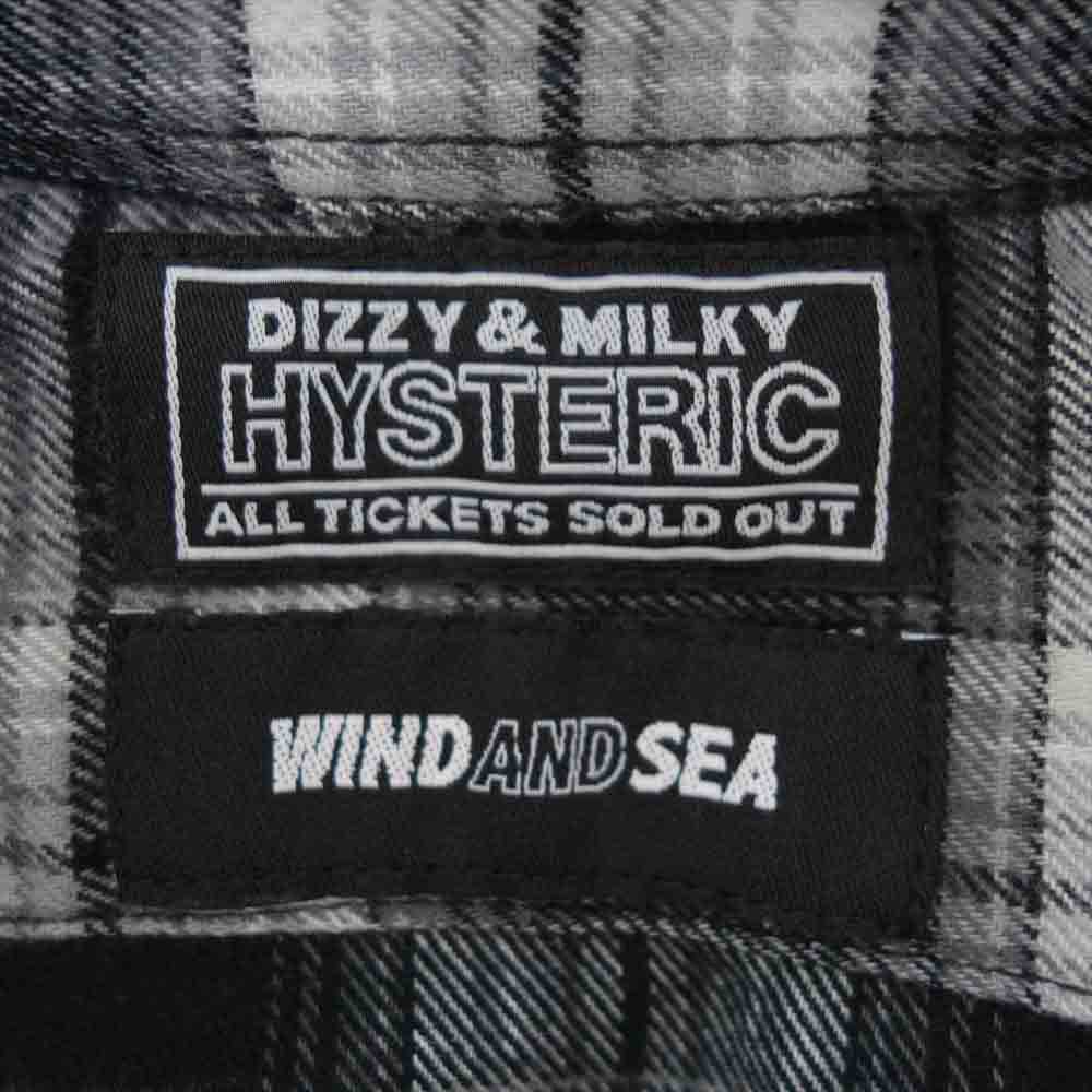 HYSTERIC GLAMOUR ヒステリックグラマー WIND AND SEA WDS-HYS-3-04 CHECK SHIRT ウィンダンシー チェックシャツ ブラック系 S【新古品】【未使用】【中古】