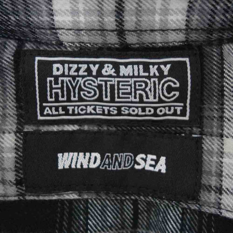 HYSTERIC GLAMOUR wind and sea チェックシャツ 黒 - シャツ