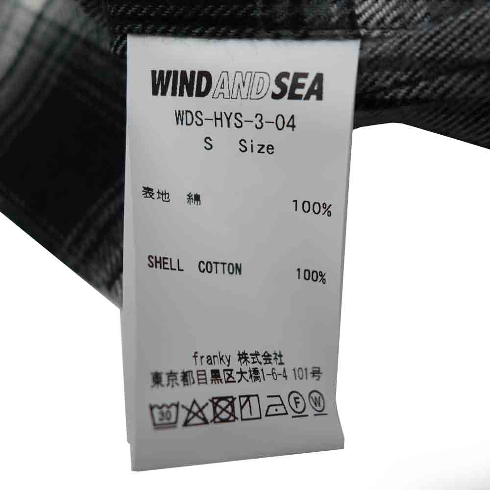 HYSTERIC GLAMOUR ヒステリックグラマー WIND AND SEA WDS-HYS-3-04 CHECK SHIRT ウィンダンシー チェックシャツ ブラック系 S【新古品】【未使用】【中古】
