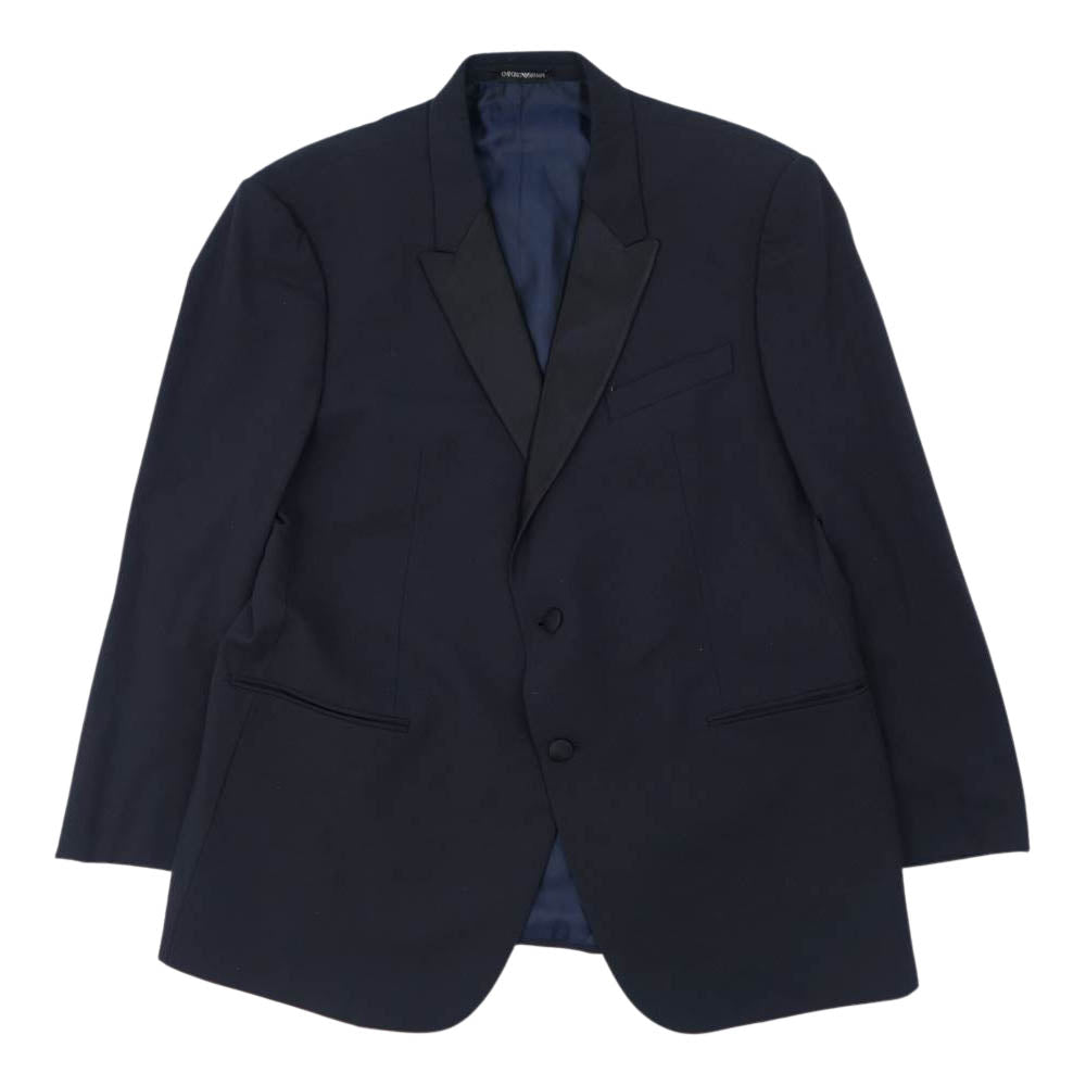 Emporio Armani エンポリオ・アルマーニ ジョルジオアルマーニジャパン表記タグ 21VMOP 01506 セットアップ スモーキングジャケット サイドラインパンツ スーツ ネイビー系【美品】【中古】