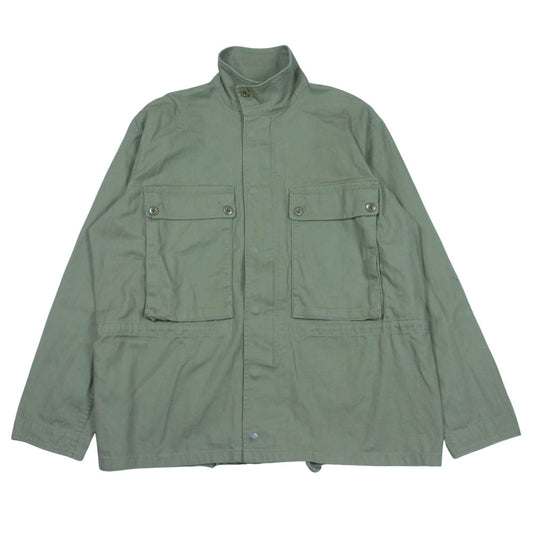Nigel Cabourn ナイジェルケーボン LYBRO ライブロ 8043-13-30040 ZIP MILITARY JACKET HERRING BONE ヘリンボーン ミリタリー ジャケット カーキ系 52【中古】