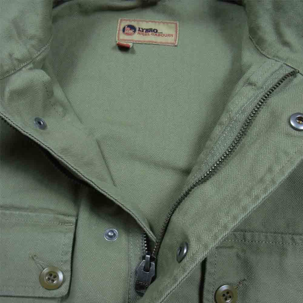 Nigel Cabourn ナイジェルケーボン LYBRO ライブロ 8043-13-30040 ZIP MILITARY JACKET HERRING BONE ヘリンボーン ミリタリー ジャケット カーキ系 52【中古】