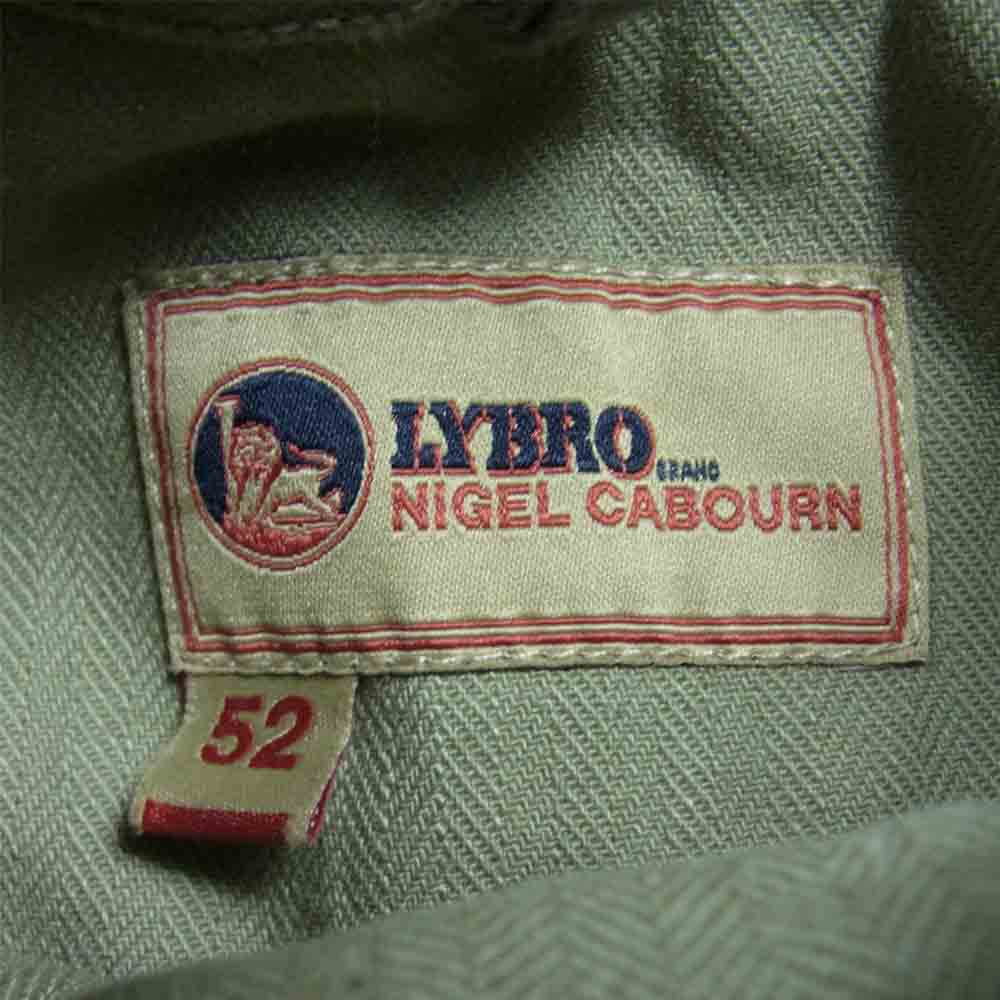 Nigel Cabourn ナイジェルケーボン LYBRO ライブロ 8043-13-30040 ZIP MILITARY JACKET HERRING BONE ヘリンボーン ミリタリー ジャケット カーキ系 52【中古】
