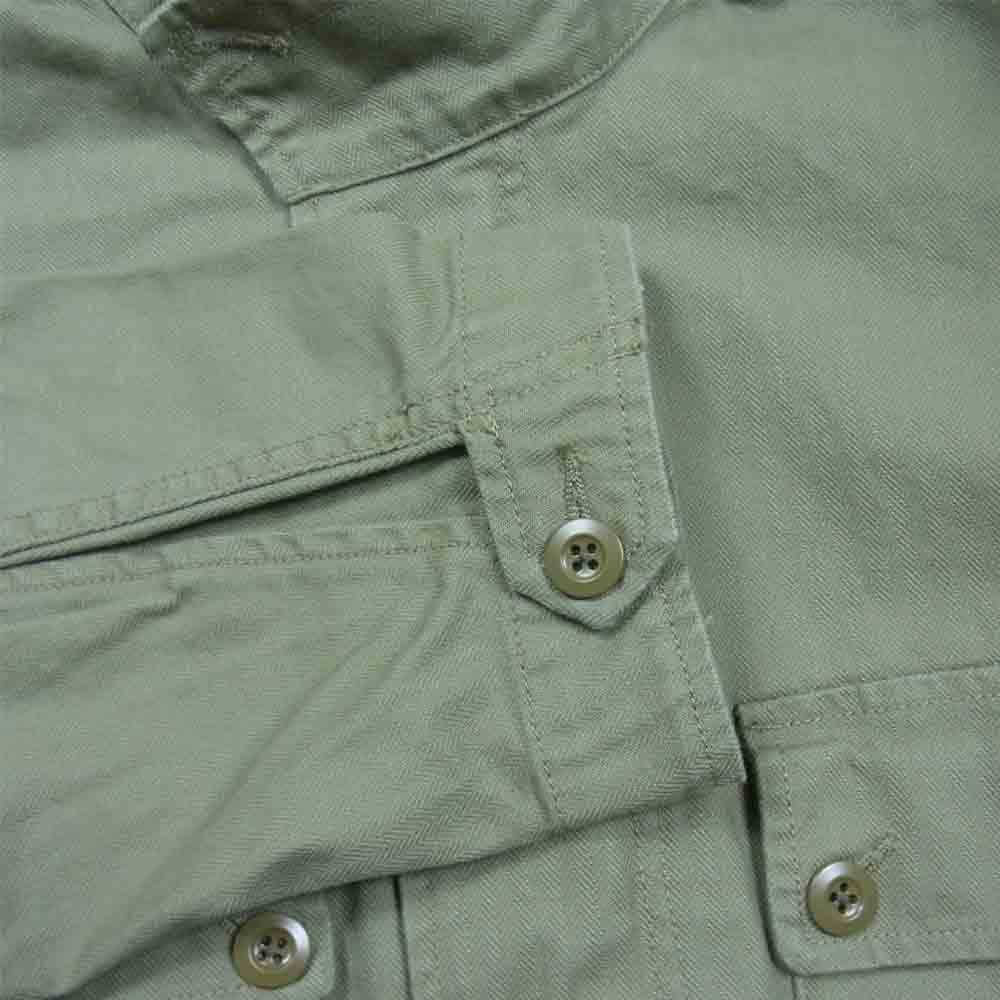 Nigel Cabourn ナイジェルケーボン LYBRO ライブロ 8043-13-30040 ZIP MILITARY JACKET HERRING BONE ヘリンボーン ミリタリー ジャケット カーキ系 52【中古】