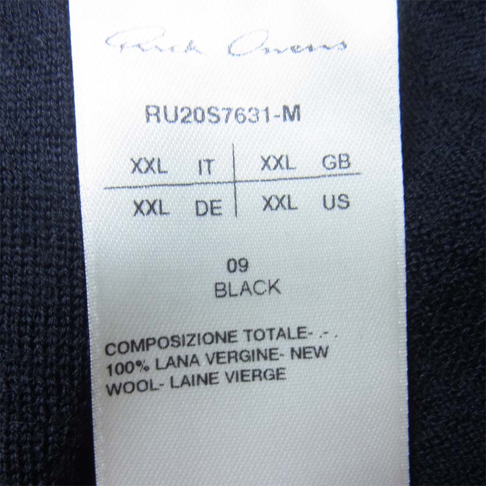 Rick Owens リックオウエンス RU20S7631-M LS V NECK SNAP CARDIGAN スナップ カーディガン ブラック系 XXL【中古】