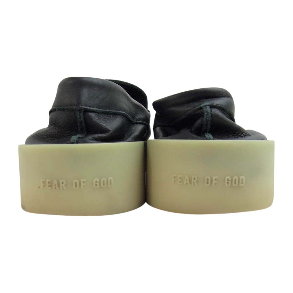 FEAR OF GOD フィアオブゴッド レザー スリッポン ブラック系 43【美品】【中古】