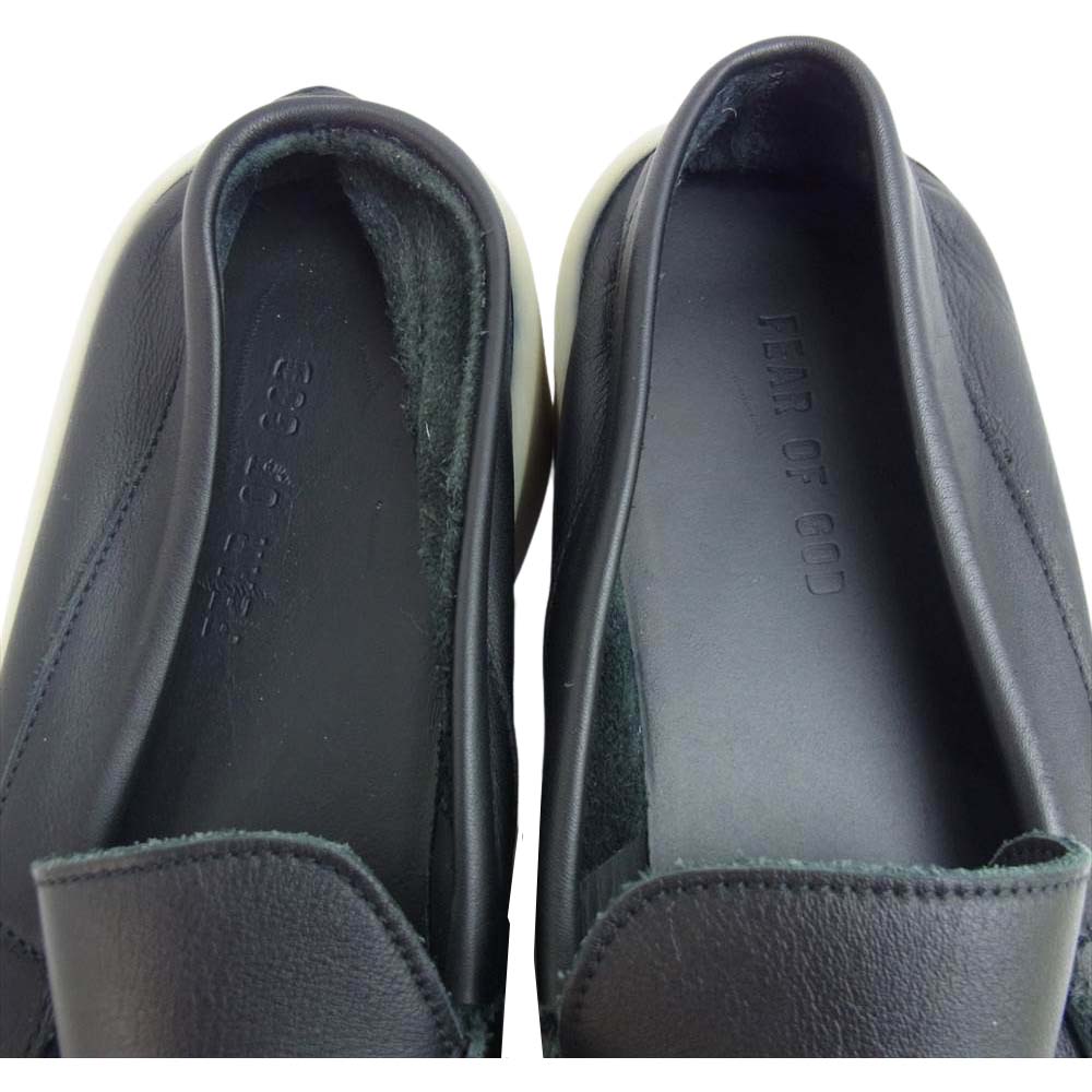FEAR OF GOD フィアオブゴッド レザー スリッポン ブラック系 43【美品】【中古】