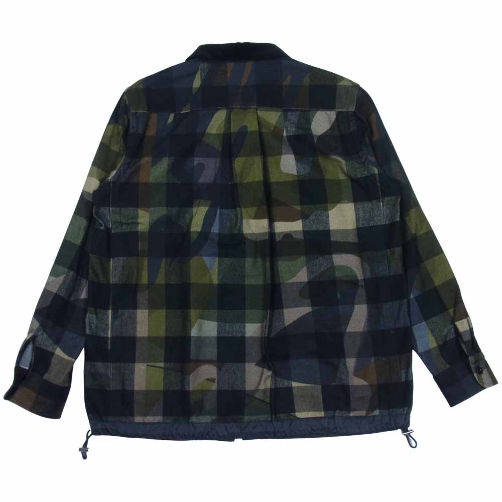 Sacai サカイ KAWS 21-02571M Plaid Shirt CAMOUFLAGE カウズ プレイド