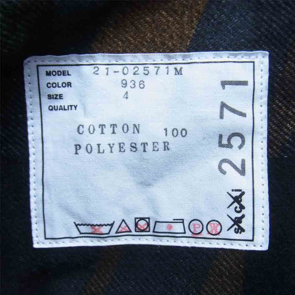 Sacai サカイ KAWS 21-02571M Plaid Shirt CAMOUFLAGE カウズ プレイド シャツ カモフラージュ ブラック系 4【美品】【中古】