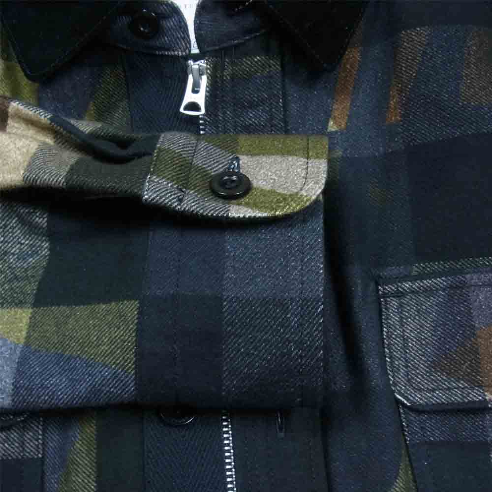 Sacai サカイ KAWS 21-02571M Plaid Shirt CAMOUFLAGE カウズ プレイド シャツ カモフラージュ ブラック系 4【美品】【中古】