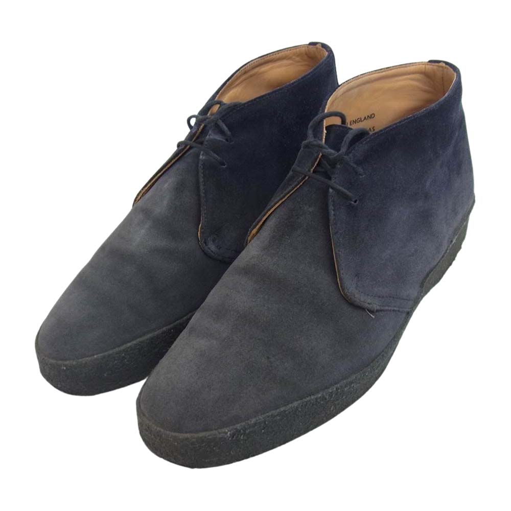 SANDERS サンダース 6480AS hi top chukka ハイトップ チャッカ スエード ブーツ ネイビー系 UK8.5【中古】