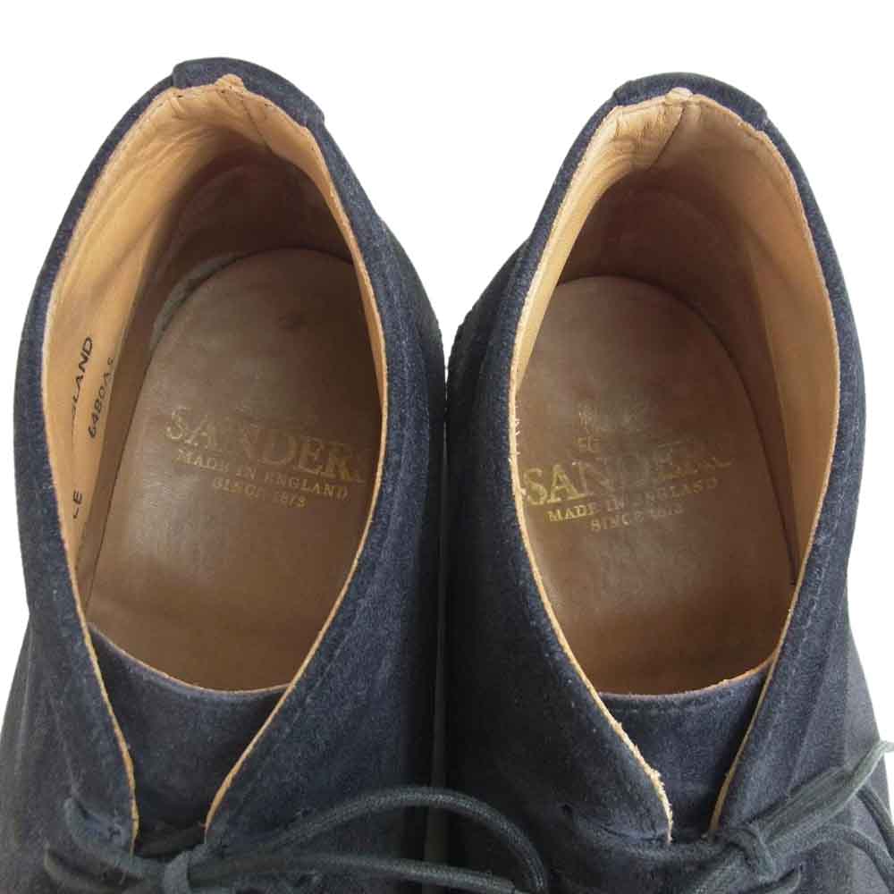 SANDERS サンダース 6480AS hi top chukka ハイトップ チャッカ スエード ブーツ ネイビー系 UK8.5【中古】