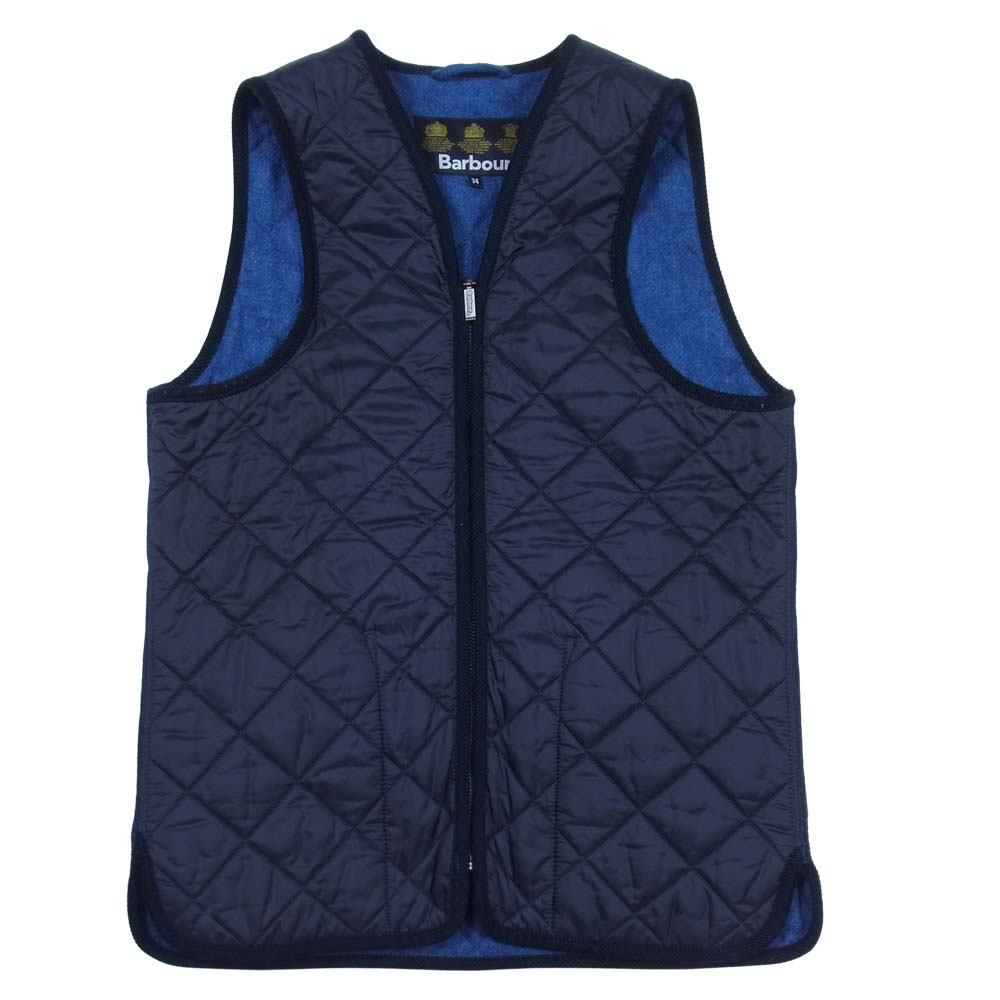 Barbour バブアー 1502125 英国製 国内正規品 SL BEAUFORT スリムフィット ビューフォート ウール ナイロン キルティング ベスト付き ジャケット ネイビー系 34【中古】