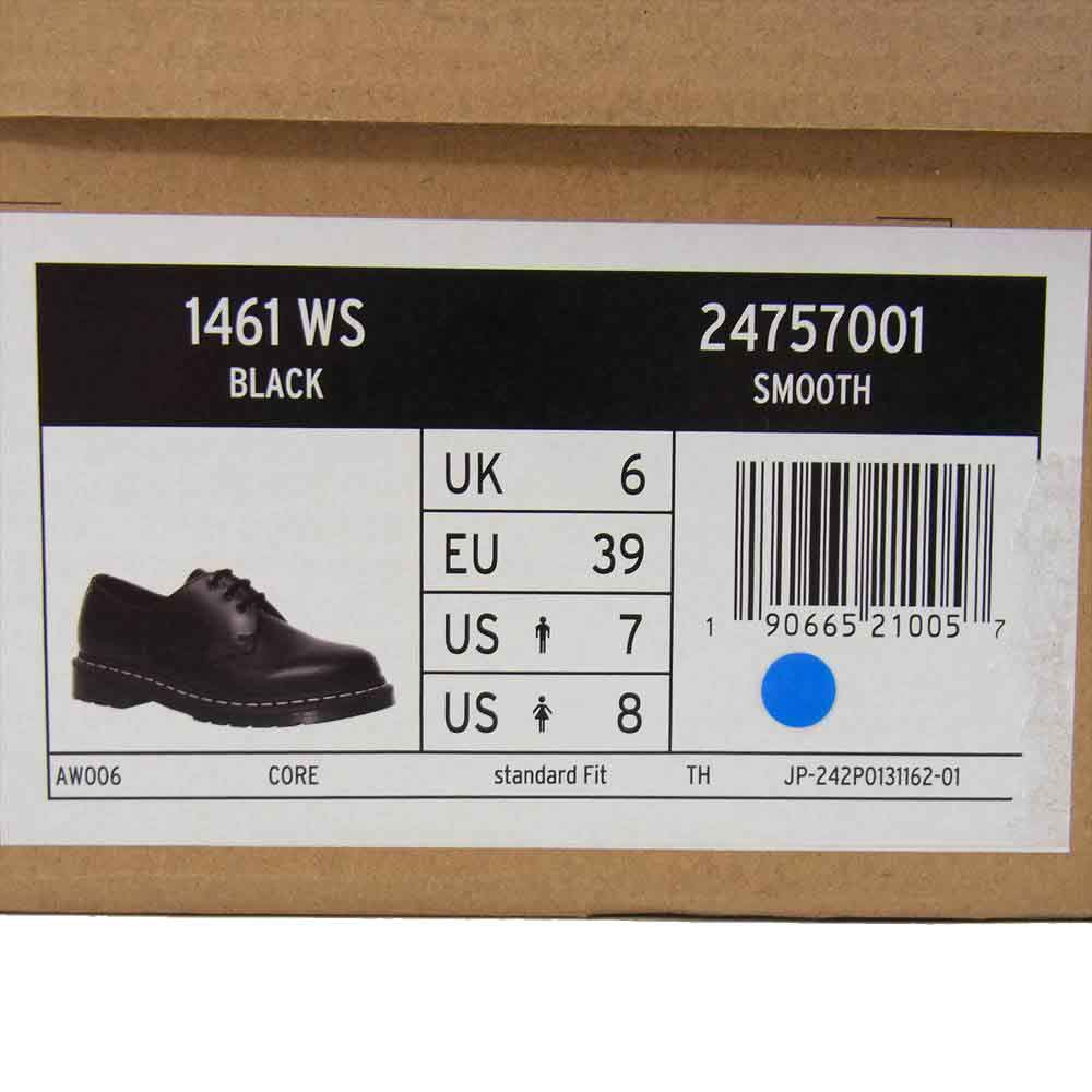 Dr.Martens ドクターマーチン 24757001 1461 WS WHITE WELT 3EYE SHOE ホワイトステッチ 3ホール シューズ ブラック系 UK6【極上美品】【中古】