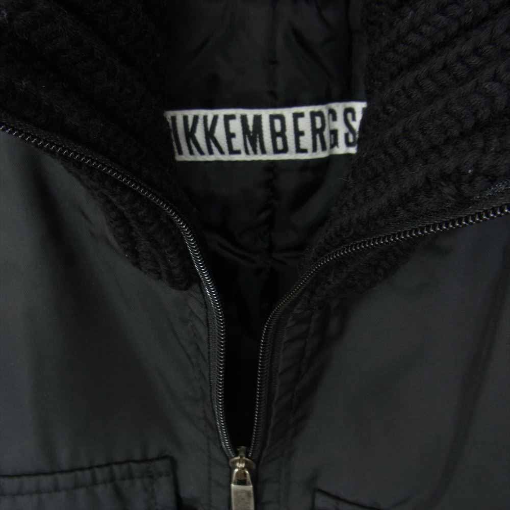DIRK BIKKEMBERGS ダークビッケンバーグ 襟ニット ナイロン 中綿 ジャケット ブラック系 M【中古】