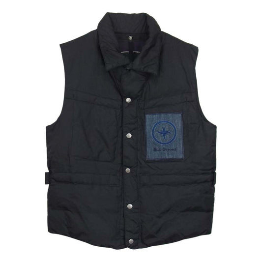STONE ISLAND ストーンアイランド デニムパッチ 中綿 ベスト ブラック系 L【中古】