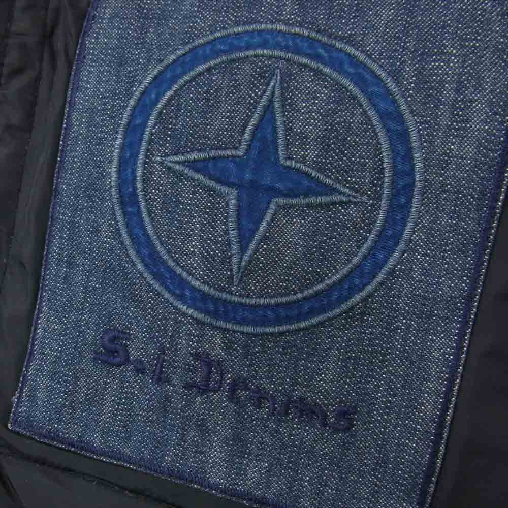 STONE ISLAND ストーンアイランド デニムパッチ 中綿 ベスト ブラック系 L【中古】