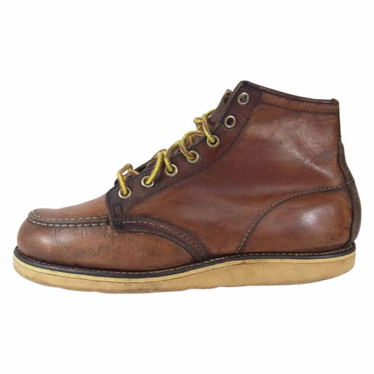 RED WING レッドウィング 80s 白四角犬タグ MADE IN U.S.A 表記 6Inch Classic Moc 6インチ クラシック モックトゥ ブーツ ブラウン系 6【中古】
