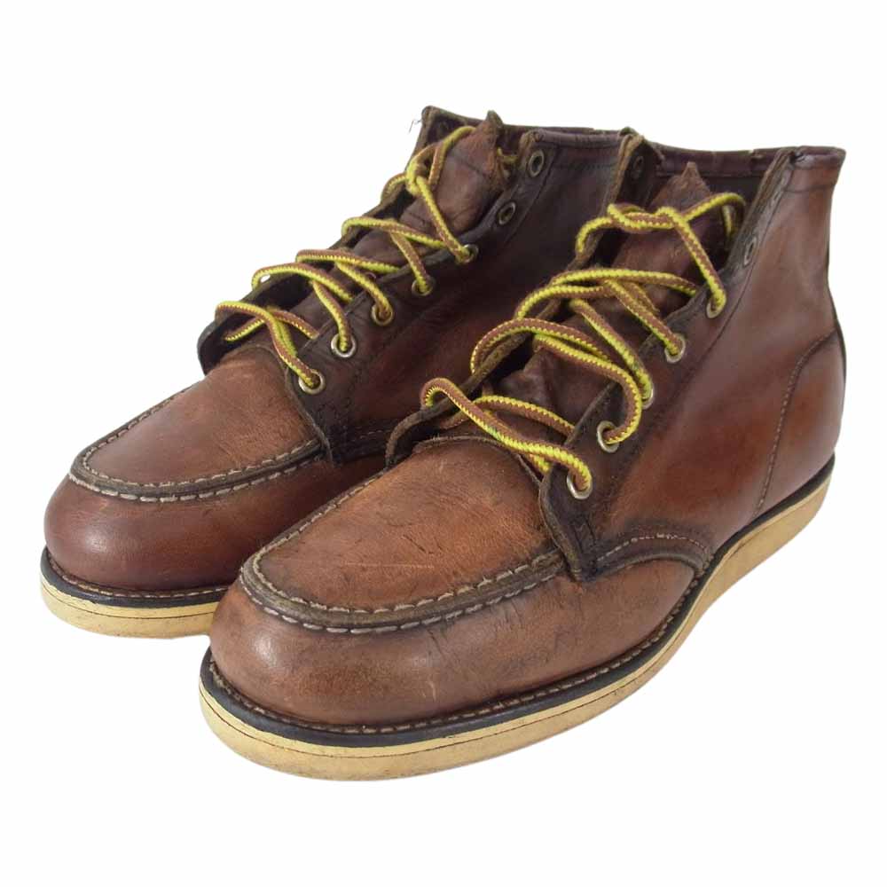 RED WING レッドウィング 80s 白四角犬タグ MADE IN U.S.A 表記 6Inch Classic Moc 6インチ クラシック モックトゥ ブーツ ブラウン系 6【中古】