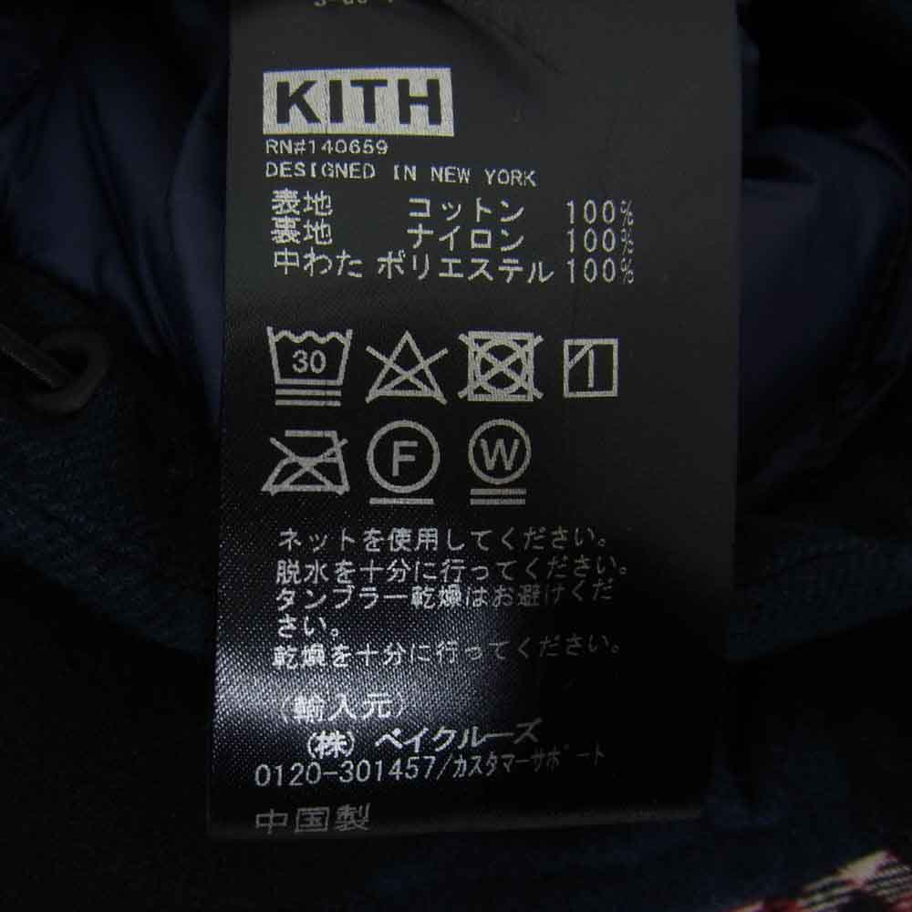 キス 20-020-060-0003-3-0 再構築 チェック 切替 中綿 キルティング ジャケット ネイビー系 M【中古】