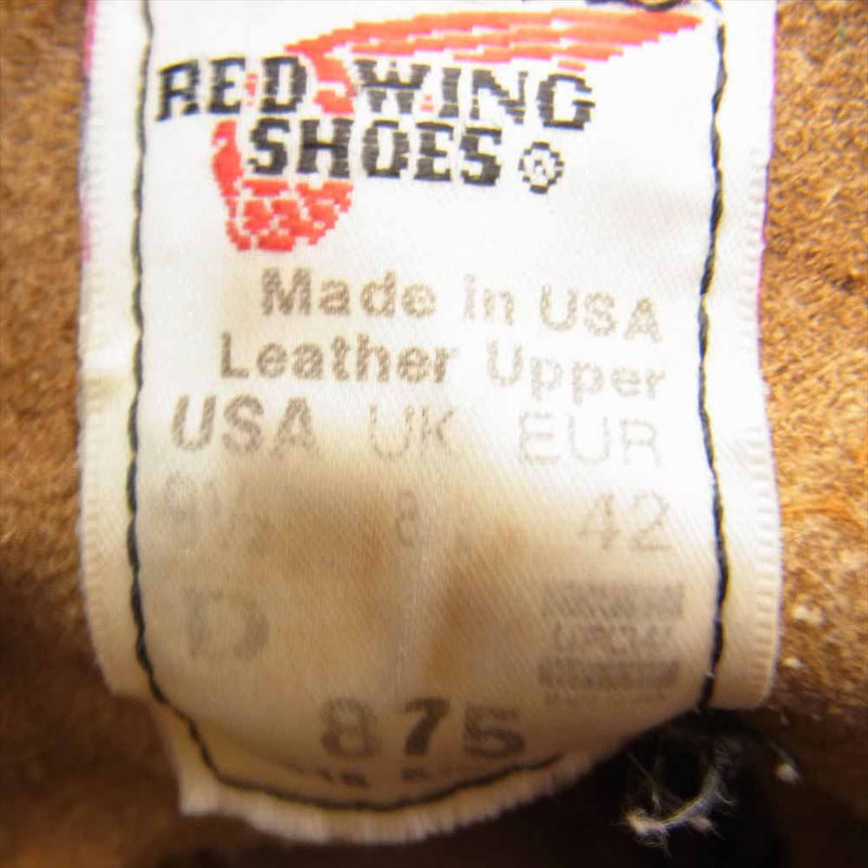 RED WING レッドウィング USA製 875 Classic Moc Toe アイリッシュセッター 6インチ モックトゥ ブーツ ブラウン系 9 1/2【中古】