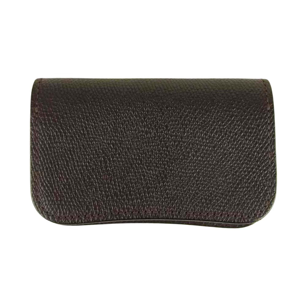 WILDSWANS ワイルドスワンズ GENERAL ジェネラル ミネルバリスシオ 型押し レザー カードケース 名刺入れ ブラウン系【美品】【中古】