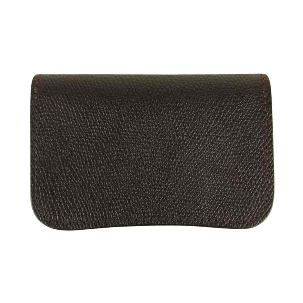 WILDSWANS ワイルドスワンズ GENERAL ジェネラル ミネルバリスシオ 型押し レザー カードケース 名刺入れ ブラウン系【美品】【中古】