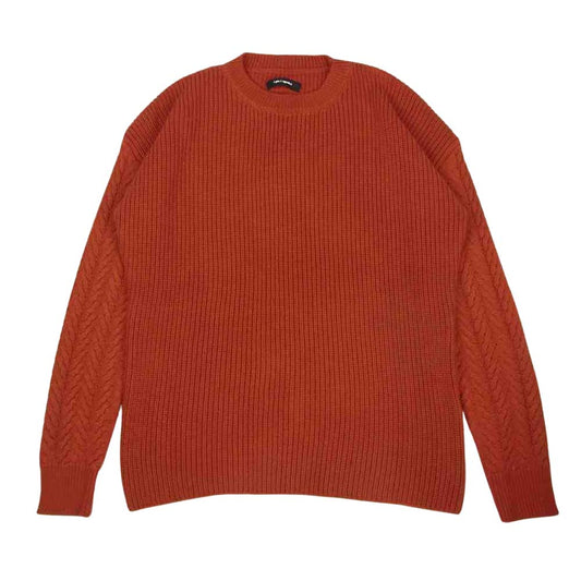 1piu1uguale3 ウノピュウノウグァーレトレ MRK183 CTA001 DROP SHOULDER CREW ドロップ ショルダー クルーネック ニット レッド レッド系 5【美品】【中古】