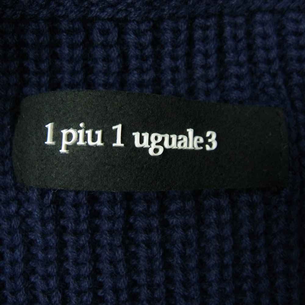 1piu1uguale3 ウノピュウノウグァーレトレ MRK183 CTA001 DROP SHOULDER CREW ドロップ ショルダー クルーネック ニット ネイビー ネイビー系 5【美品】【中古】