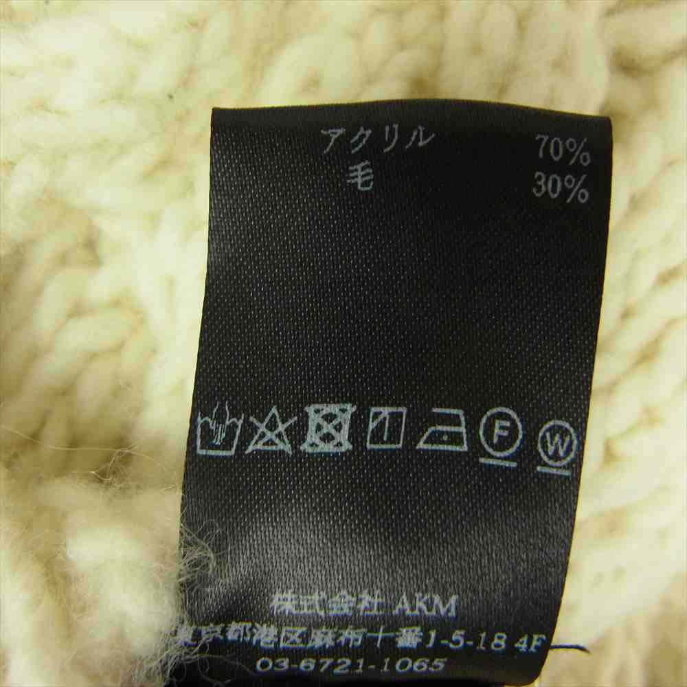 1piu1uguale3 ウノピュウノウグァーレトレ MRK207 WOA009 BI COLOR CABLE CREW バイカラー ケーブル クルーネック ニット セーター ホワイト系 ベージュ系 5【美品】【中古】