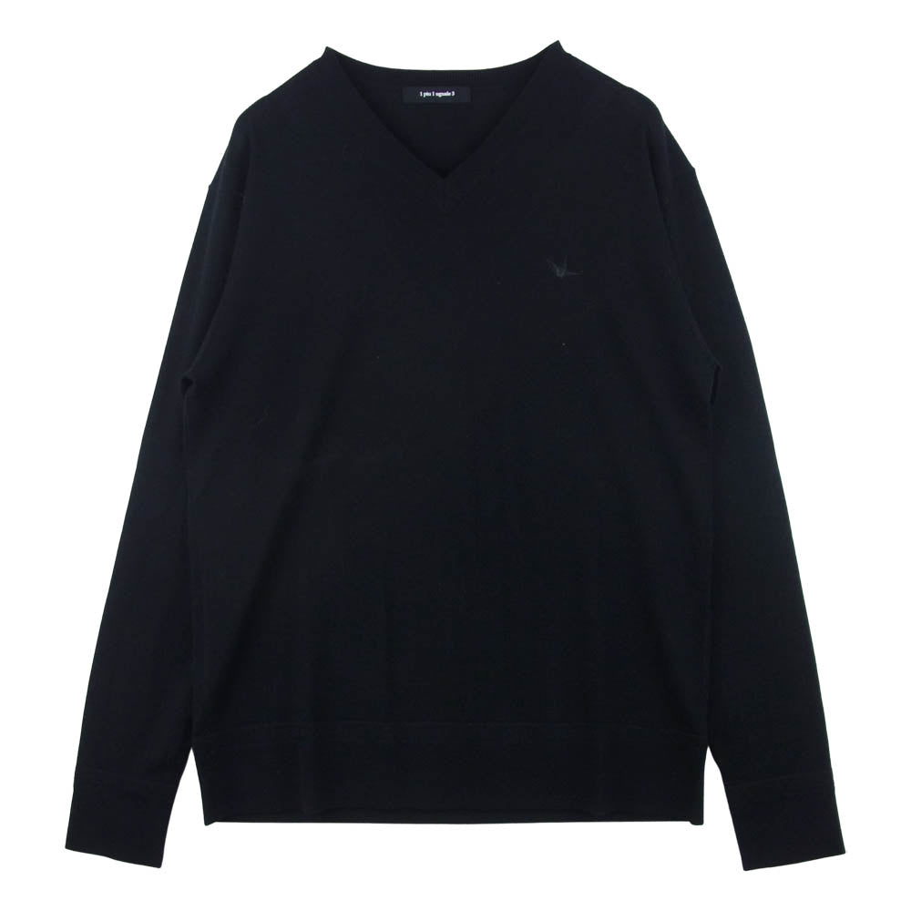1piu1uguale3 ウノピュウノウグァーレトレ MRK213 CAS017 NARROW V-NECK カシミヤ混 Vネック ニット セーター ブラック系 Ⅵ【美品】【中古】