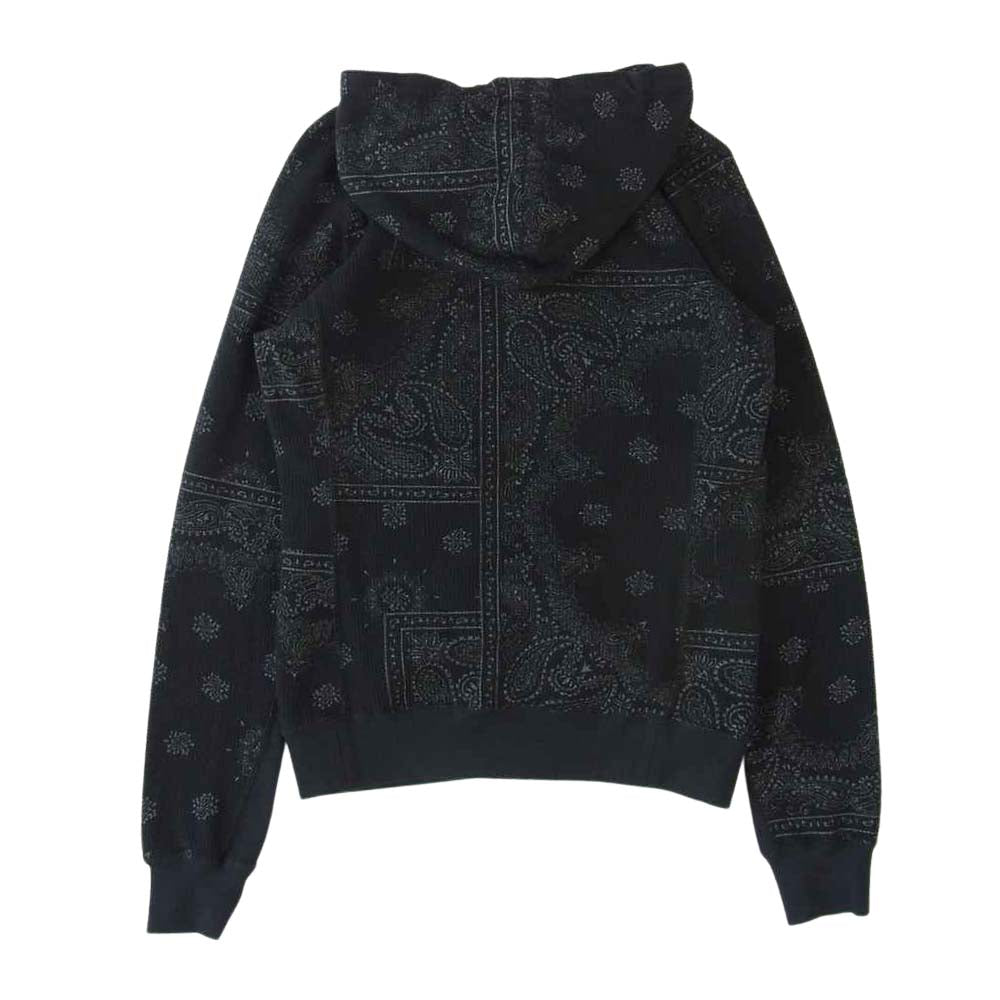 AKM エイケイエム JI91 CTN206 RAGLAN ZIP PARKA バンダナ ペイズリー ラグラン ジップ パーカー ブラック系【美品】【中古】