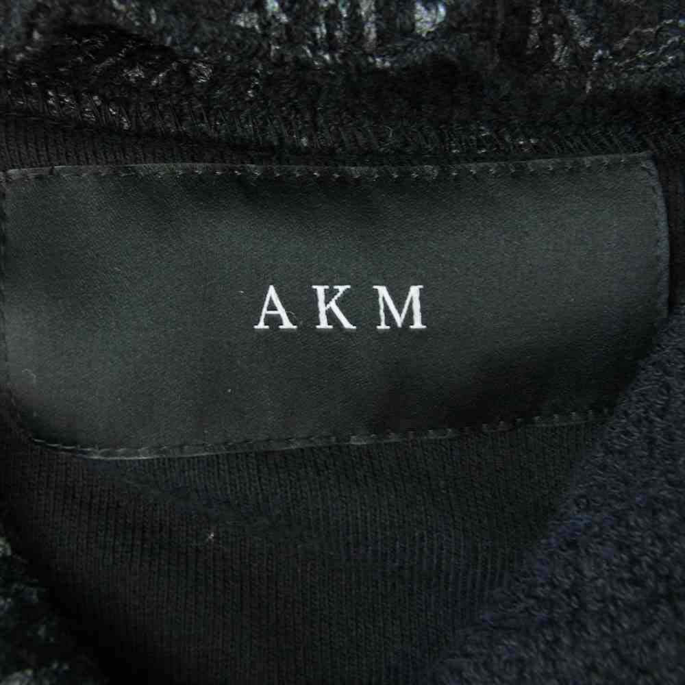 AKM エイケイエム JI91 CTN206 RAGLAN ZIP PARKA バンダナ ペイズリー ラグラン ジップ パーカー ブラック系【美品】【中古】