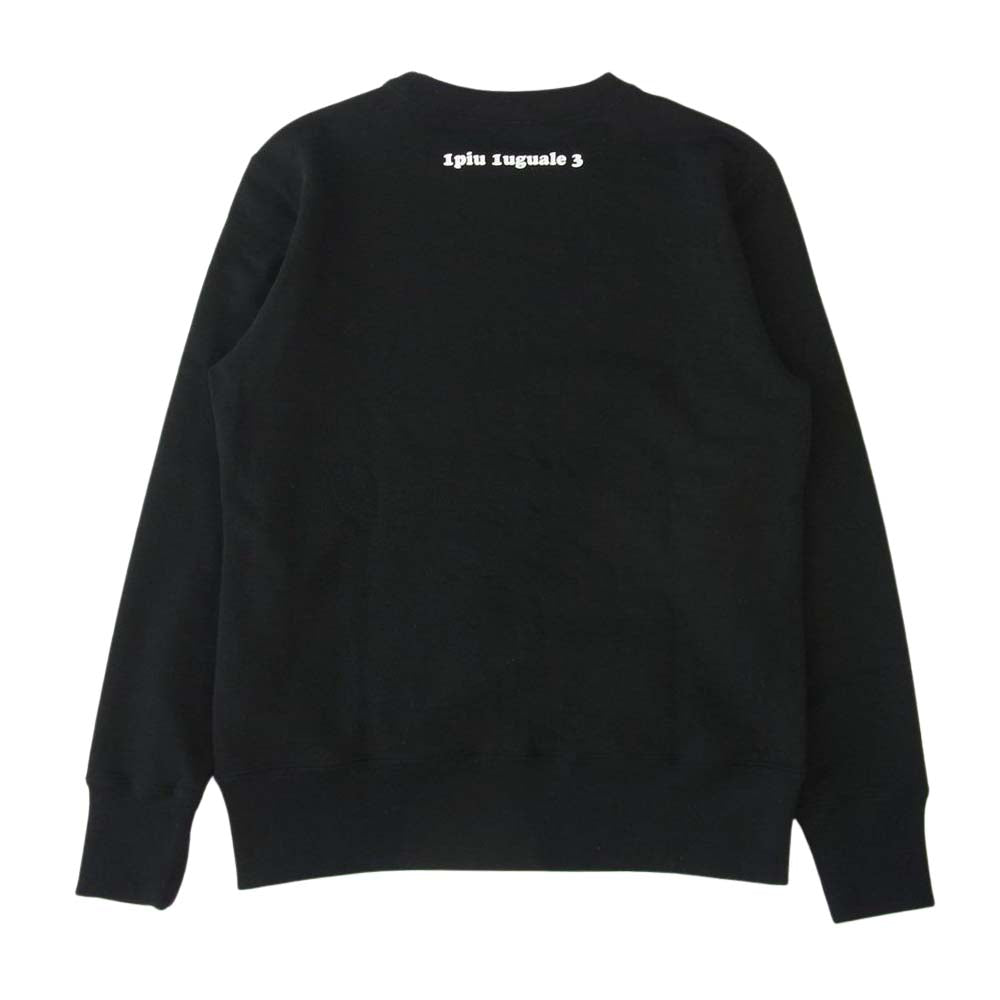 1piu1uguale3 ウノピュウノウグァーレトレ MRB485 COT315 x PEANUTS ピーナッツ PULLOVER CREW NECK スヌーピー プルオーバー クルーネック パーカー ブラック系 4【美品】【中古】