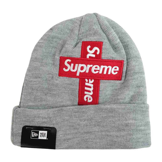 Supreme シュプリーム 20AW New Era Cross Box Logo Beanie ニューエラ クロス ボックスロゴ ビーニー ニット帽 グレー系【新古品】【未使用】【中古】