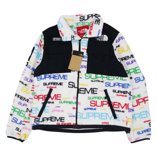Supreme シュプリーム 21AW NA52101I × The North Face ノースフェイス 国内正規品 Steep Tech Fleece Jacket ロゴ 総柄 フリース ジャケット ホワイト系 M【新古品】【未使用】【中古】