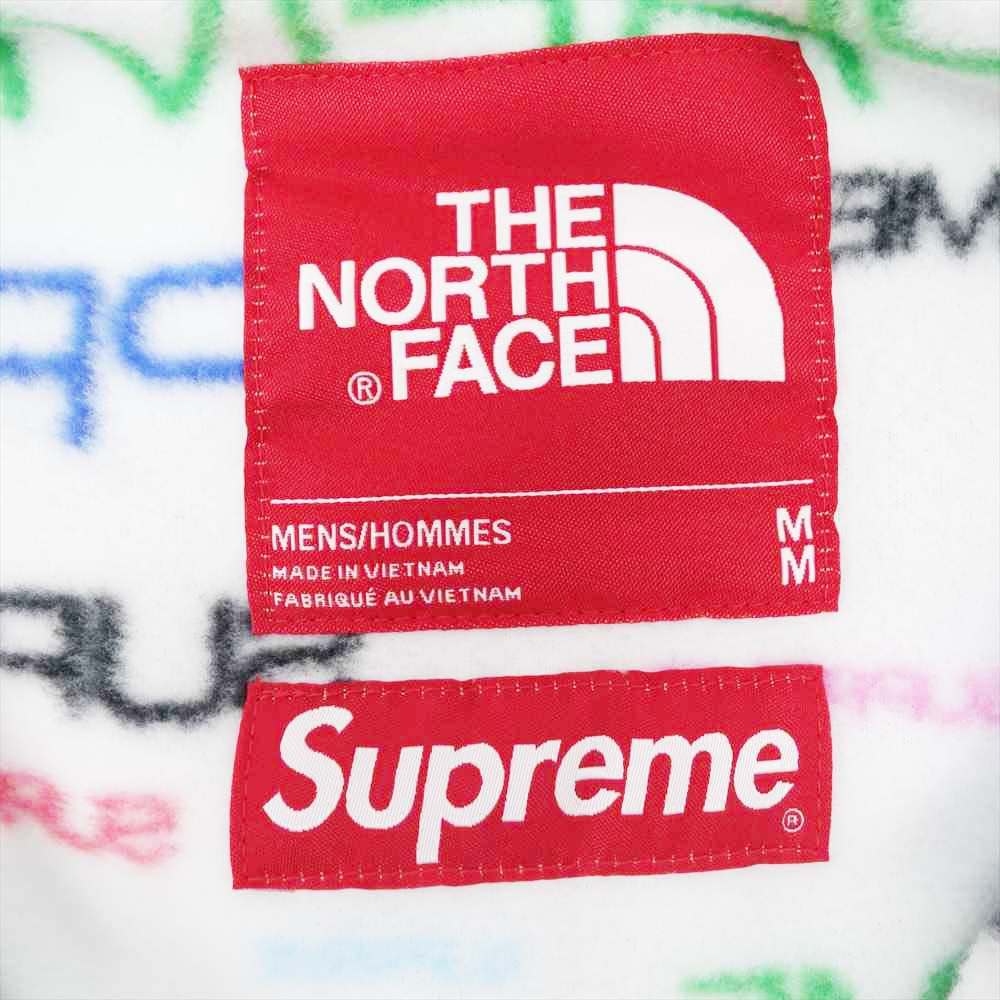 Supreme シュプリーム 21AW NA52101I × The North Face ノースフェイス 国内正規品 Steep Tech Fleece Jacket ロゴ 総柄 フリース ジャケット ホワイト系 M【新古品】【未使用】【中古】