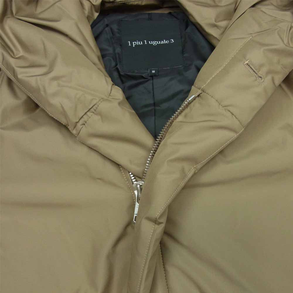 1piu1uguale3 ウノピュウノウグァーレトレ MRC105 POE147 NEXT WRAP HOODED ネクスト ラップ フーデッド 中綿 コート ジャケット ベージュ系 Ⅲ【美品】【中古】