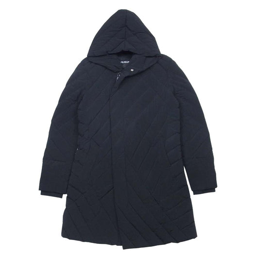 1piu1uguale3 ウノピュウノウグァーレトレ MRC114 NYU026 ZIGZAG WRAP HOOD ジグザグ ラップ フード ダウン コート ジャケット ブラック系 Ⅳ【美品】【中古】