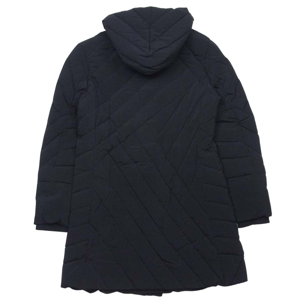 1piu1uguale3 ウノピュウノウグァーレトレ MRC114 NYU026 ZIGZAG WRAP HOOD ジグザグ ラップ フード ダウン コート ジャケット ブラック系 Ⅳ【美品】【中古】